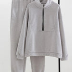 Half™ Zip Sweater Set | Comfortabele Tweedelige Outfit | Trendy en Functioneel