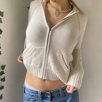 Cropped™ Gebreid Vest met Rits | 100% Katoen | Trendy en Comfortabel