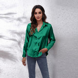 Ilona™ Dames Satijnen Blouse