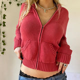 Cropped™ Gebreid Vest met Rits | 100% Katoen | Trendy en Comfortabel