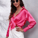Ilona™ Dames Satijnen Blouse