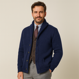 André Beaumont | Luxe Gebreide Herencardigan met Reverskraag