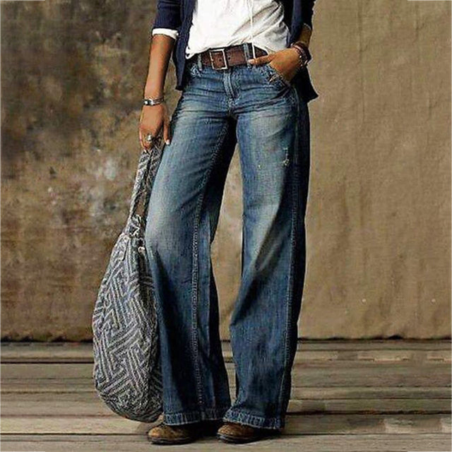 Louna™ Vintage Wide-Leg Spijkerbroek