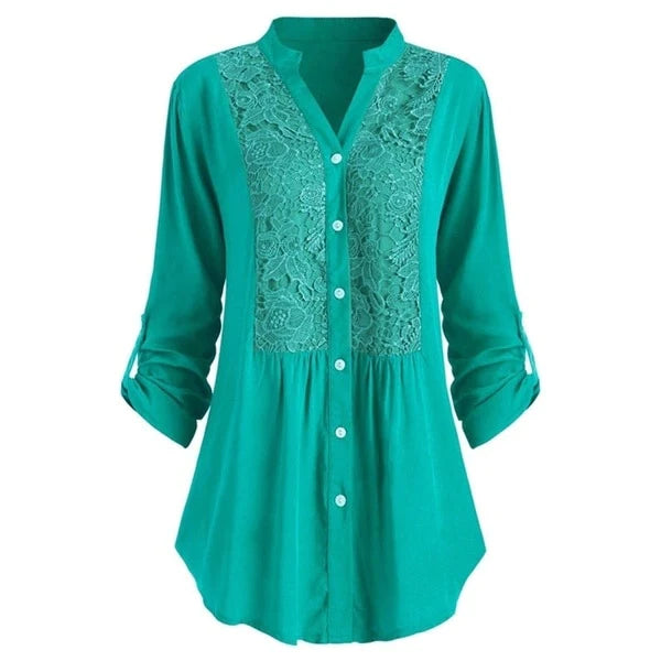 Sarah™ Dames Tuniekblouse met Kant