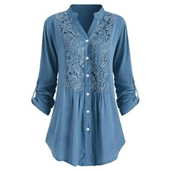 Sarah™ Dames Tuniekblouse met Kant