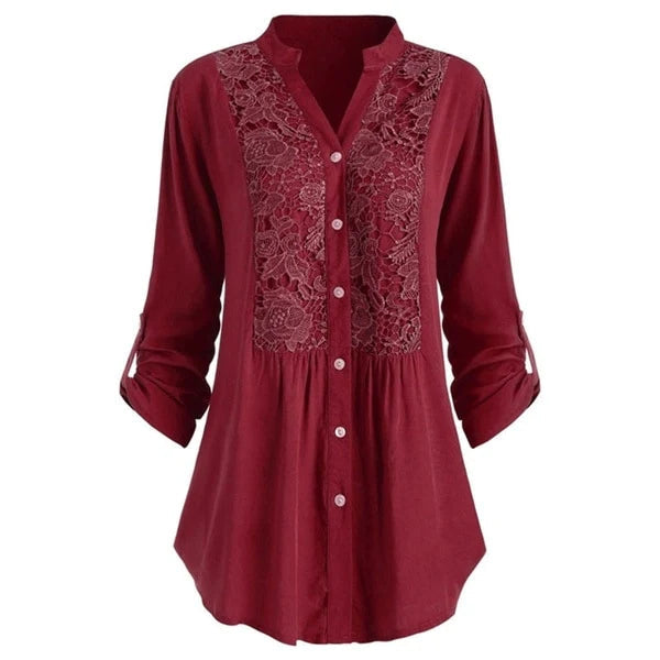 Sarah™ Dames Tuniekblouse met Kant
