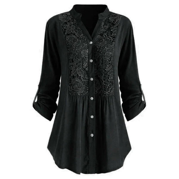 Sarah™ Dames Tuniekblouse met Kant