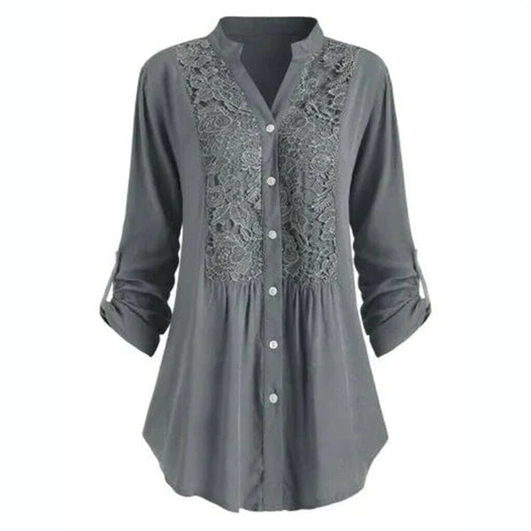 Sarah™ Dames Tuniekblouse met Kant