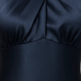 Elegante Halter Maxi Jurk met Open Rug