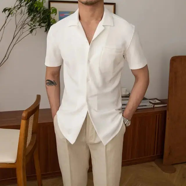 Aiden | Klassiek Relaxed Fit Korte Mouwen Heren Zomerhemd