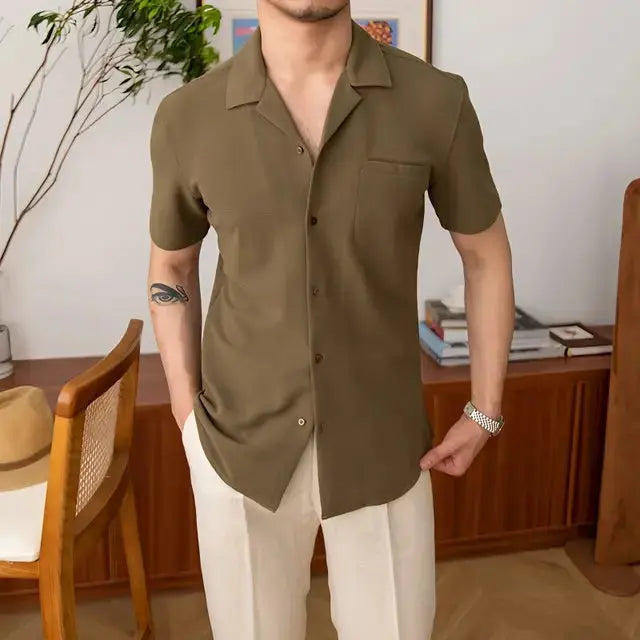 Aiden | Klassiek Relaxed Fit Korte Mouwen Heren Zomerhemd