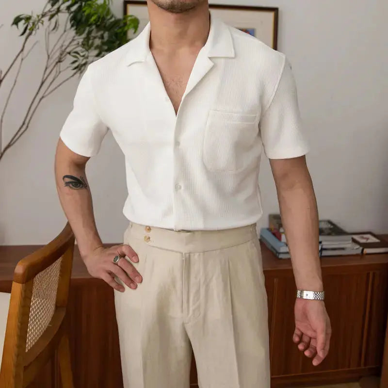 Aiden | Klassiek Relaxed Fit Korte Mouwen Heren Zomerhemd