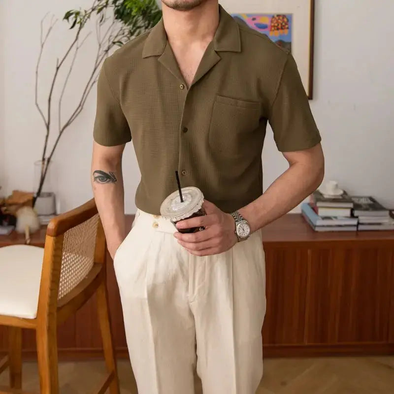 Aiden | Klassiek Relaxed Fit Korte Mouwen Heren Zomerhemd