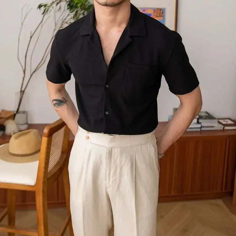 Aiden | Klassiek Relaxed Fit Korte Mouwen Heren Zomerhemd