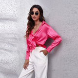 Ilona™ Dames Satijnen Blouse