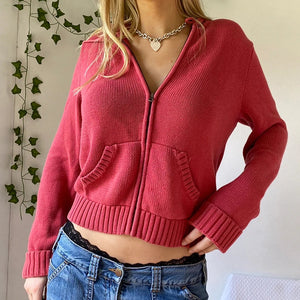 Cropped™ Gebreid Vest met Rits | 100% Katoen | Trendy en Comfortabel