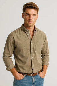 Heren Casual Overhemd met Lange Mouwen en Knoopsluiting