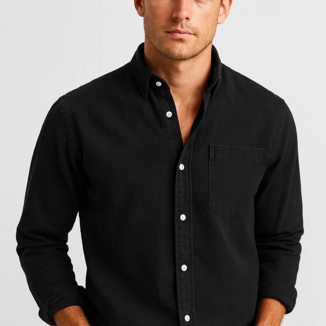 Heren Casual Overhemd met Lange Mouwen en Knoopsluiting