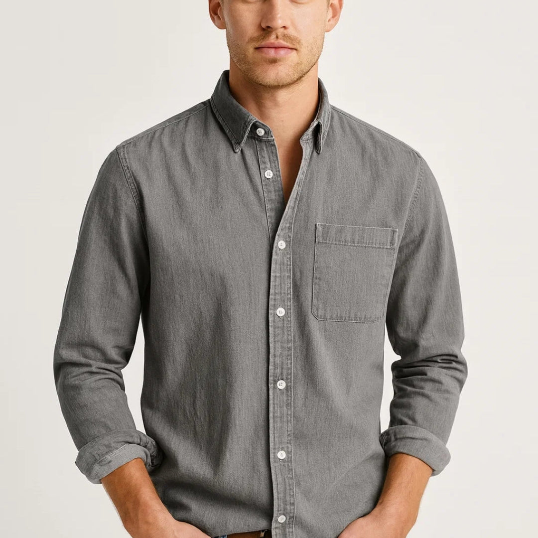 Heren Casual Overhemd met Lange Mouwen en Knoopsluiting