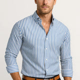 Gestreept Slim Fit Overhemd voor Frisse en Moderne Look