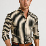 Heren Gestreept Overhemd Slim Fit Elegant