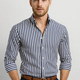 Heren Gestreept Overhemd Slim Fit Elegant