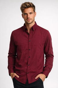 Heren Casual Overhemd met Lange Mouwen en Slim Fit