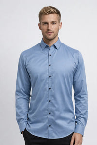 Heren Overhemd met Lange Mouwen en Slim Fit