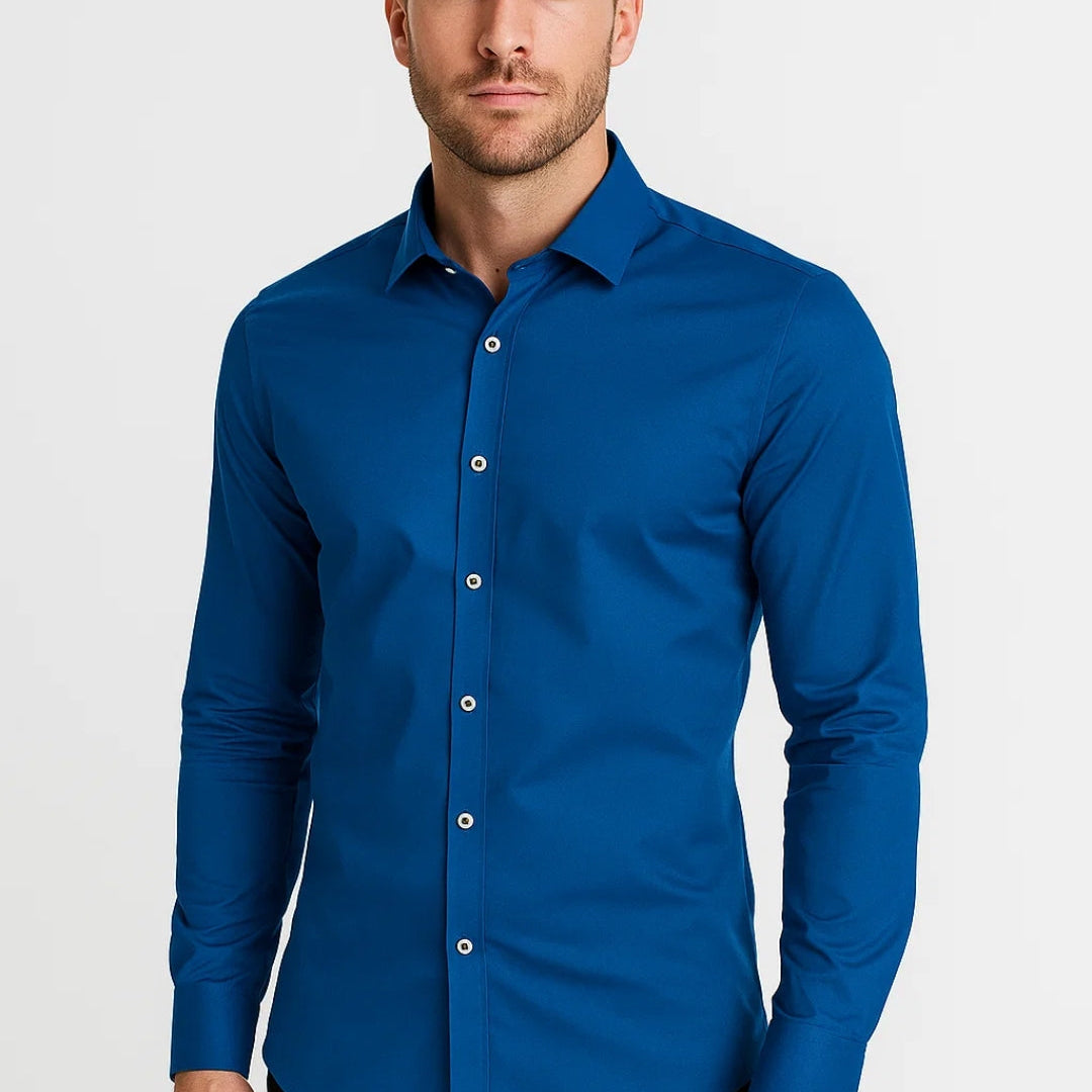 Overhemd Heren - Slim Fit Overhemd met Lange Mouwen | Casual