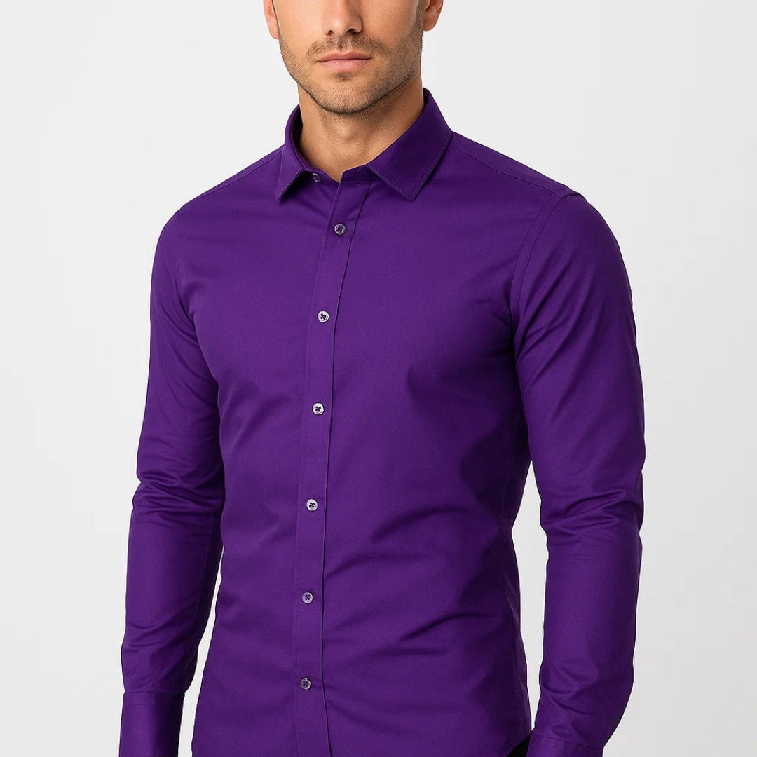Overhemd Heren - Slim Fit Overhemd met Lange Mouwen | Casual