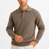 Heren Polo Trui Lange Mouw Gebreid Elegant