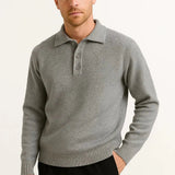 Heren Polo Trui Lange Mouw Gebreid Elegant
