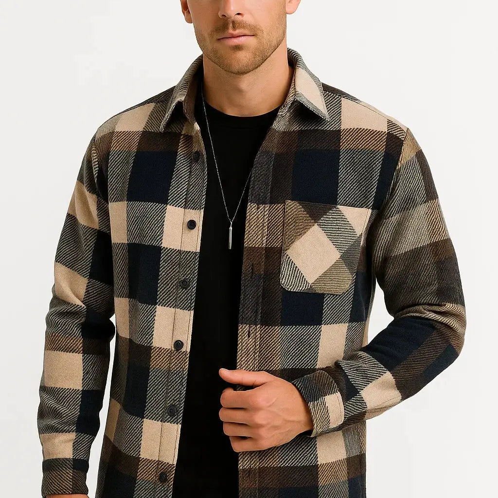 Heren Geruit Overhemd Flanel Casual Warm