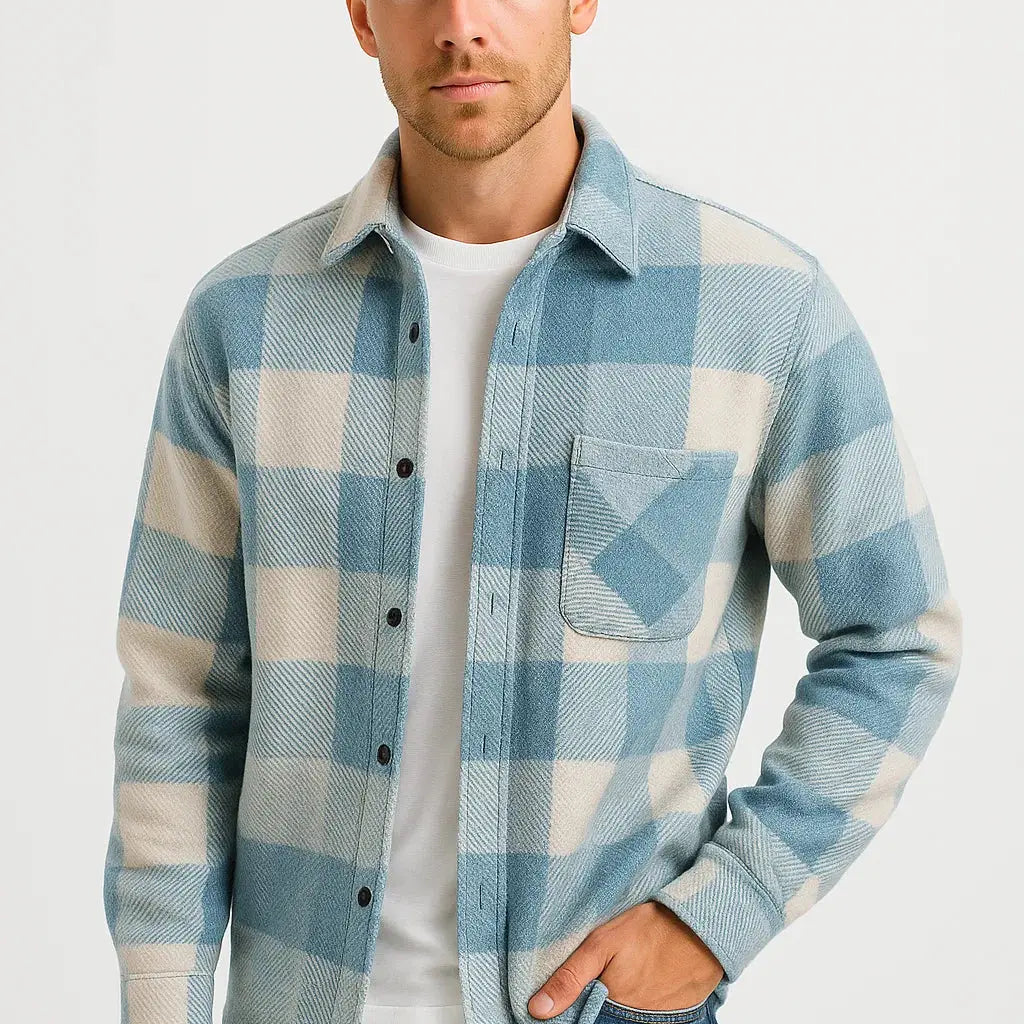 Heren Geruit Overhemd Flanel Casual Warm