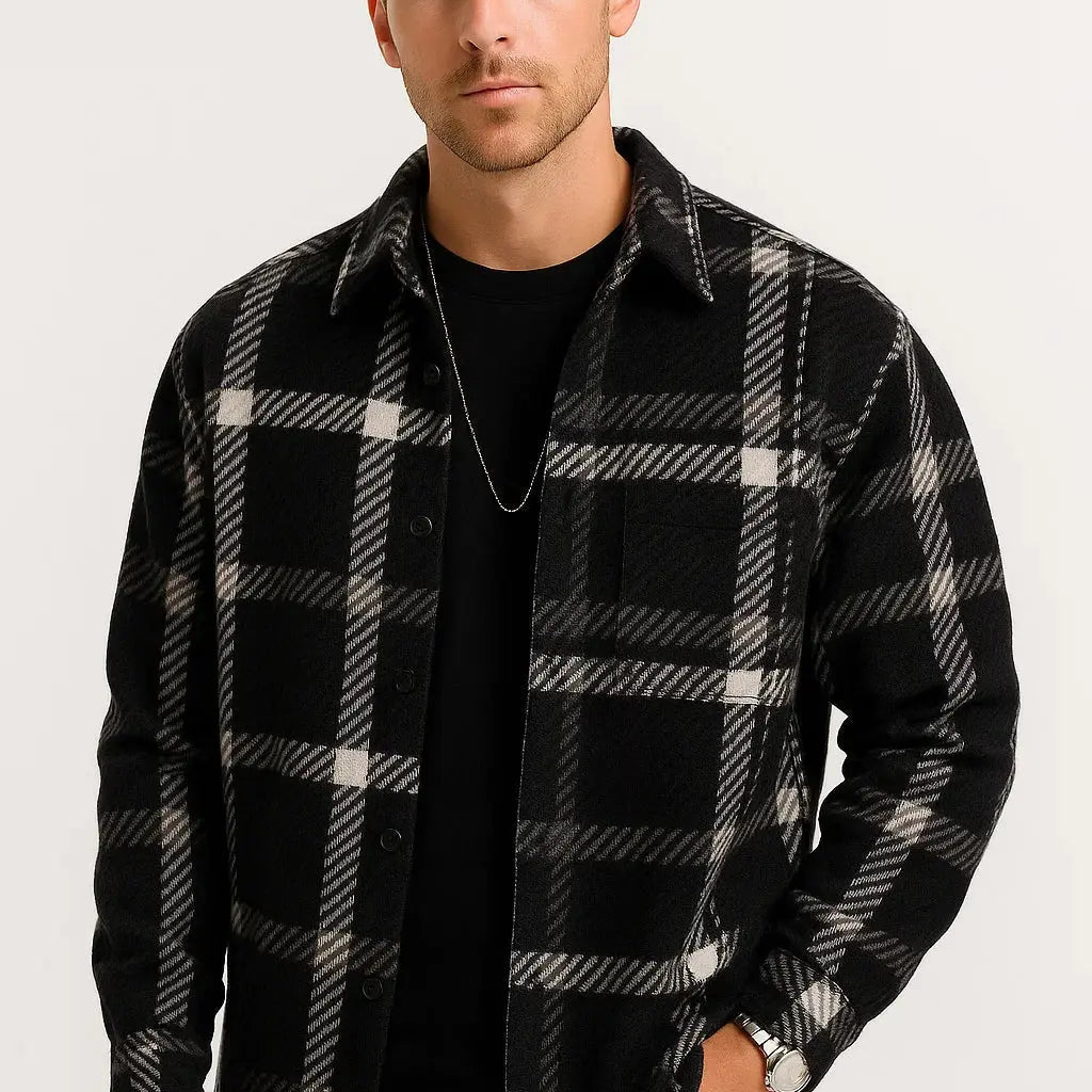 Heren Geruit Overhemd Flanel Casual Warm