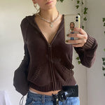 Cropped™ Gebreid Vest met Rits | 100% Katoen | Trendy en Comfortabel