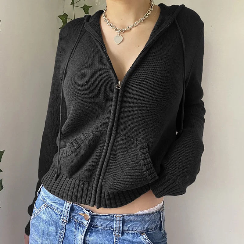 Cropped™ Gebreid Vest met Rits | 100% Katoen | Trendy en Comfortabel