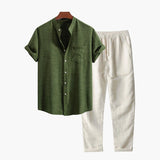Zomerse Linnen Set met Overhemd en Broek