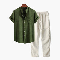Zomerse Linnen Set met Overhemd en Broek
