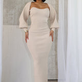 Amelia™ Elegante midi-jurk met lange mouwen