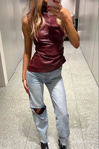 Mia | Rood Top in Bordeau