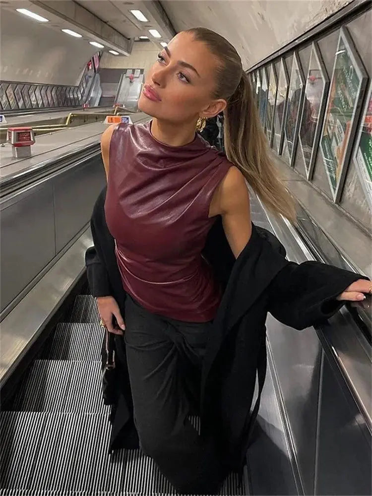 Mia | Rood Top in Bordeau