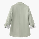 Scarlett | Dubbelzijdige Overslag Mouwen Plus Size Groen Blazer