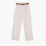 Ava | Plissé High-Waist Baggy Broek met Ceintuur