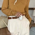 Ava | Plissé High-Waist Baggy Broek met Ceintuur