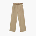 Ava | Plissé High-Waist Baggy Broek met Ceintuur