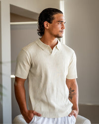 Christian | Heren Korte Mouw Fijn Ribtricot Polo-Shirt