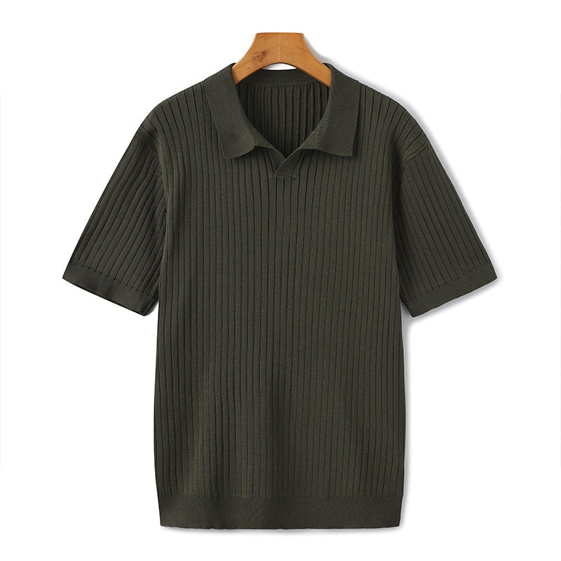 Christian | Heren Korte Mouw Fijn Ribtricot Polo-Shirt