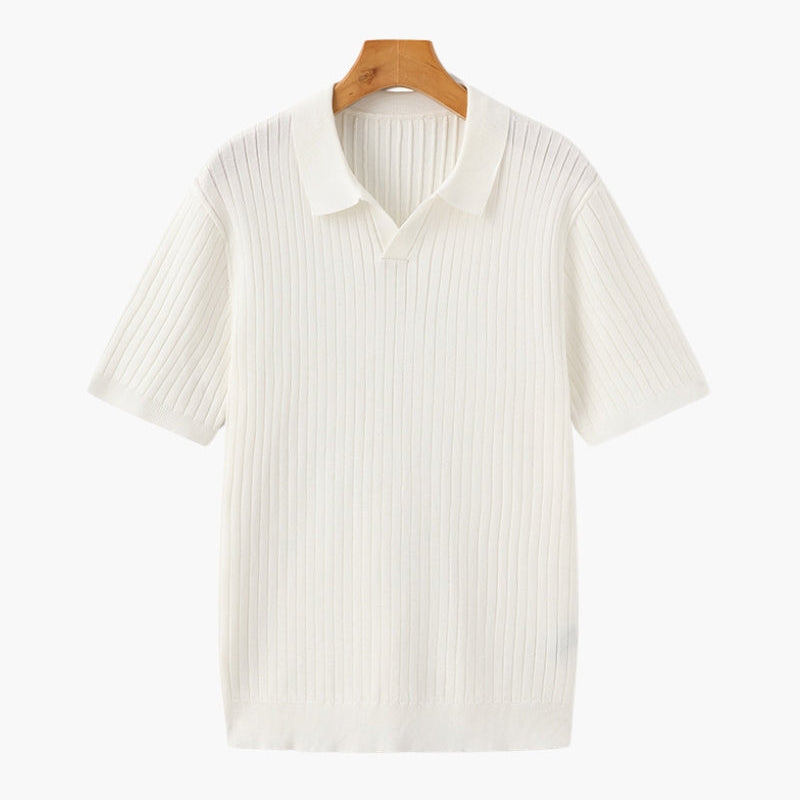 Christian | Heren Korte Mouw Fijn Ribtricot Polo-Shirt