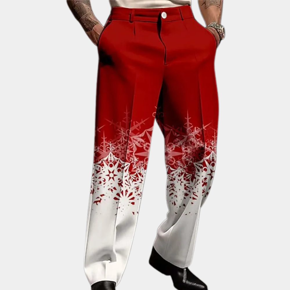 Jolien™ Heren Broek met Sneeuwvlokprint